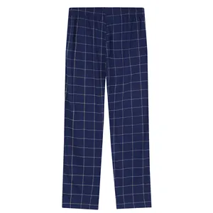Erkekler için MQF saf pamuk dantel-up ekose pijama uzun pantolon