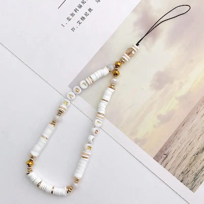 Pearl Mobile Phone Chain Women Girls Beaded Cellphone Strap Anti-Lost Lanyard Hanging Cord Jewelry Phone Chains Accessories
