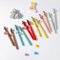 Stylo gel Heshuo Little Elephant Roll Roll, dessin animé créatif, mécanisme à clic pour le tronc, pour les étudiants, stylo d'examen, écriture fluide, rapide