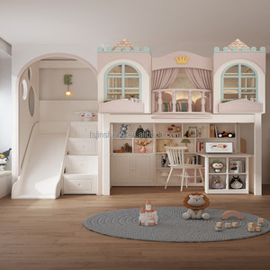Cama Litera Infantil con Escaleras Estilo <span class=keywords><strong>Castillo</strong></span> Creativo, Diseño Personalizado JS, <span class=keywords><strong>para</strong></span> <span class=keywords><strong>Niñas</strong></span> - Product Image 5