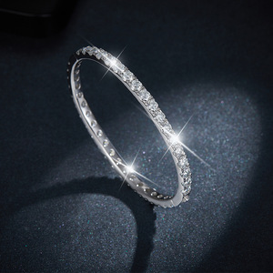 All <b>Fashions</b> 2024 New Arrival Platinum 4mm Round Moissanite <b>Bracelet</b> Hot Sale Fashionable Jewelry Bangles - Product Image 5