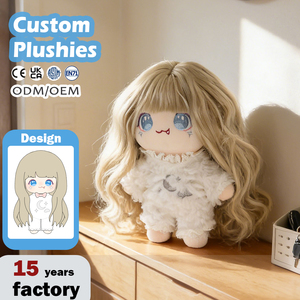 Poupée princesse en peluche de luxe sur mesure de 20 cm, cheveux blonds, décorée, vêtements interchangeables, peluche en coton, peluche <span class=keywords><strong>nue</strong></span>, fabriquée en usine OEM - Product Image 1