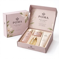 Boîte d'emballage cosmétique rose personnalisée avec logo, imprimé botanique, insert découpé, plateau, boîte cadeau pour soins de la peau, boîte d'expédition en gros