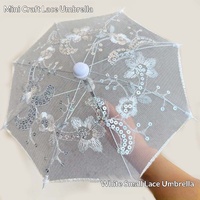 Mini parapluie artisanal en dentelle pour enfants, en tissu nylon 190T, style ethnique, accessoire décoratif et de performance pour la danse et le studio photo