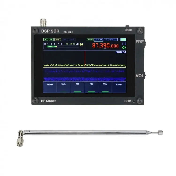 3.5 אינץ' 50KHz-200MHz מלכיט SDR מקלט מלכיט SDR מקלט רדיו גלים קצרים 2 רמקול עם מעטפת PCB