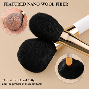 Professional Makeup Brush <b>Set</b> 32pcs White Handle Gold Ferrule Synthetic Hair Foundation Face Beauty Tools - Product Image 2