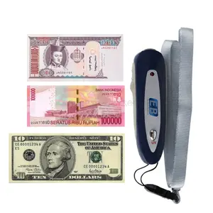 Detector de dinero falso portátil de gran oferta, diseño único, detector de moneda de plástico con luz UV y MG, detector de falsificaciones