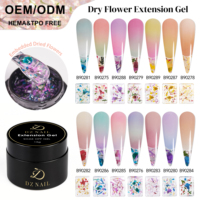 Gel Ekstensi Kuku Bunga Kering Baru dengan Potongan Bunga Kering Asli yang Tertanam Secara Alami, Warna Kustom, Gel Nail Polish Grosir