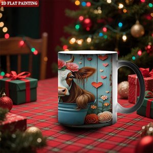 Magic Color Changing <b>Ceramic</b> <b>Mug</b> 11oz Frosted Black Heat Sensitive Daily Use Cup - Product Image 2