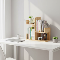 Organisateur de bureau en bois pliable et réglable fait main, idéal pour le rangement et l'organisation du salon
