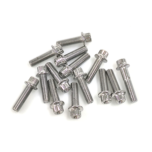 Perno de cubo de rueda de acero al carbono de 12 ángulos M7 * 24 M6 M7 M8 12 superficie de brida de ángulo perno niquelado perno de rueda de 12 puntos - Product Image 1