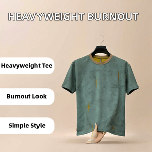 Heavyweight Burnout Men T <b>Shirt</b> Minimalist O Neck Short Sleeve <b>Tee</b> Casual Streetwear - Product Image 2