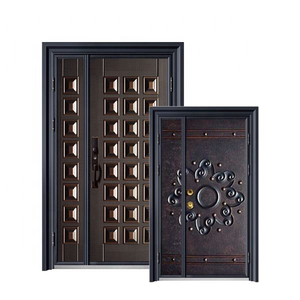 Porte d'entrée principale en acier de style moderne SUNZION, insonorisée, antivol, ignifuge, résistance au feu 1,5h, pour villa extérieure et <span class=keywords><strong>appartement</strong></span> - Product Image 1
