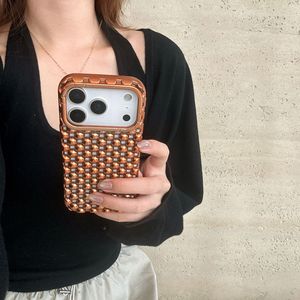 Galvanoplastia naranja cuentas hueco disipación de calor funda de teléfono perla TPU funda de teléfono suave para <span class=keywords><strong>iPhone</strong></span> 17 16 15 14 <span class=keywords><strong>13</strong></span> <span class=keywords><strong>Pro</strong></span> Max - Product Image 5