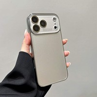 Coque de téléphone en verre trempé avec grande fenêtre pour appareil photo pour iPhone 18 Pro Max, finition mate transparente, toucher doux