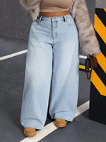 Jean ample décontracté taille basse pour femme, nouvelle collection 2026, grande taille, respirant, doux, avec poches, coupe large et confortable