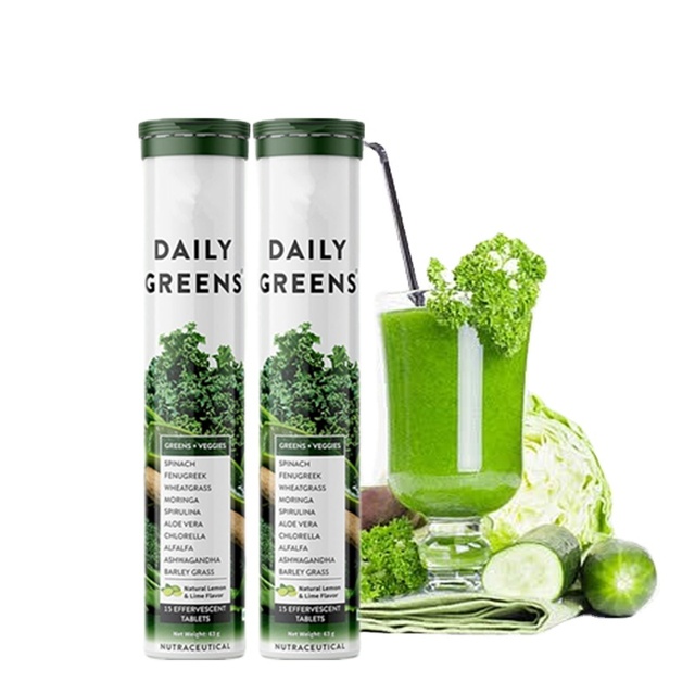 OLLI Natural Vegan Daily Superfood Powder Super Greens Effervescent Tablets With Wheatgrass and Spirulina with Wholesale Price