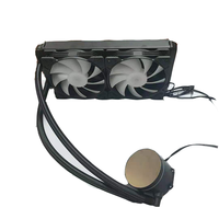 Refroidisseur d'eau pour processeur 240 mm avec ventilateur RGB PWM 4 broches, écran LCD, refroidisseur liquide AIO pour processeur d'ordinateur, compatible AM2 AM3 LGA 115X, pour PC de jeu