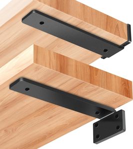 6英寸X 1.3英寸宽重型金属搁板支架黑色浮动L搁板支架1.3英寸高 - Product Image 1