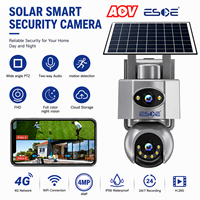 Kamera Surya ESOE AOV 4MP Pengingat Alarm Dua Lensa Kamera 4G WIFI dengan Audio Dua Arah Sensor CMOS FHD Penyimpanan Cloud Kamera Surya