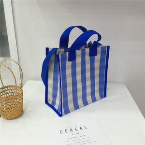 3 dimensioni possono scegliere il nuovo Design popolare grande capacità moda griglia Girs tote tela cotone shopping bag borse da donna - Product Image 5