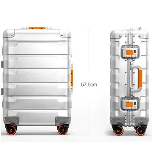 <span class=keywords><strong>Valise</strong></span> rigide en alliage d'aluminium OEM/ODM, <span class=keywords><strong>valise</strong></span> à <span class=keywords><strong>roulettes</strong></span> en métal personnalisée, bagage à main, bagage enregistré avec <span class=keywords><strong>roulettes</strong></span> pivotantes - Product Image 3