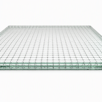 Verre feuilleté avec intercouche en treillis métallique 6mm 8mm 10mm, certifié CE SGCC, pour cloisons d'hôtel, murs décoratifs, façades, taille personnalisée