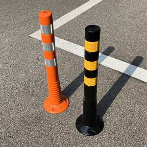 Poteaux de délimitation routière flexibles noirs de 75 cm avec <span class=keywords><strong>film</strong></span> réfléchissant 2*10 cm pour la sécurité routière en Israël - Product Image 4