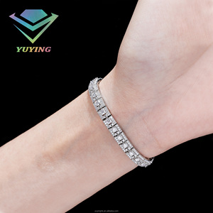 กำไลเพชรทรงกลม เพชรโมอิสซาไนต์ VVS ชุบทอง เงินแท้ 925 ผ่านการทดสอบเพชร พร้อมใบรับรอง GRA ของขวัญสำหรับผู้หญิง - Product Image 5