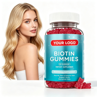 Complément alimentaire végétalien, végétarien, sans gélatine, faible en sucre, sans additifs, zéro sucre ajouté, vitamines pour les cheveux, gommes à la biotine