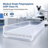 Bac de laboratoire en polypropylène à profil haut de 290 ml, 384 canaux, à puits unique, pour pipettes multiples et recherche moléculaire