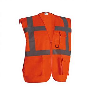 سترة السلامة مرحبا فيس البوليستر سترة السلامة شبكة مقاومة للماء الفلورسنت عاكس إغلاق سحاب شعار قابل للتخصيص - Product Image 3