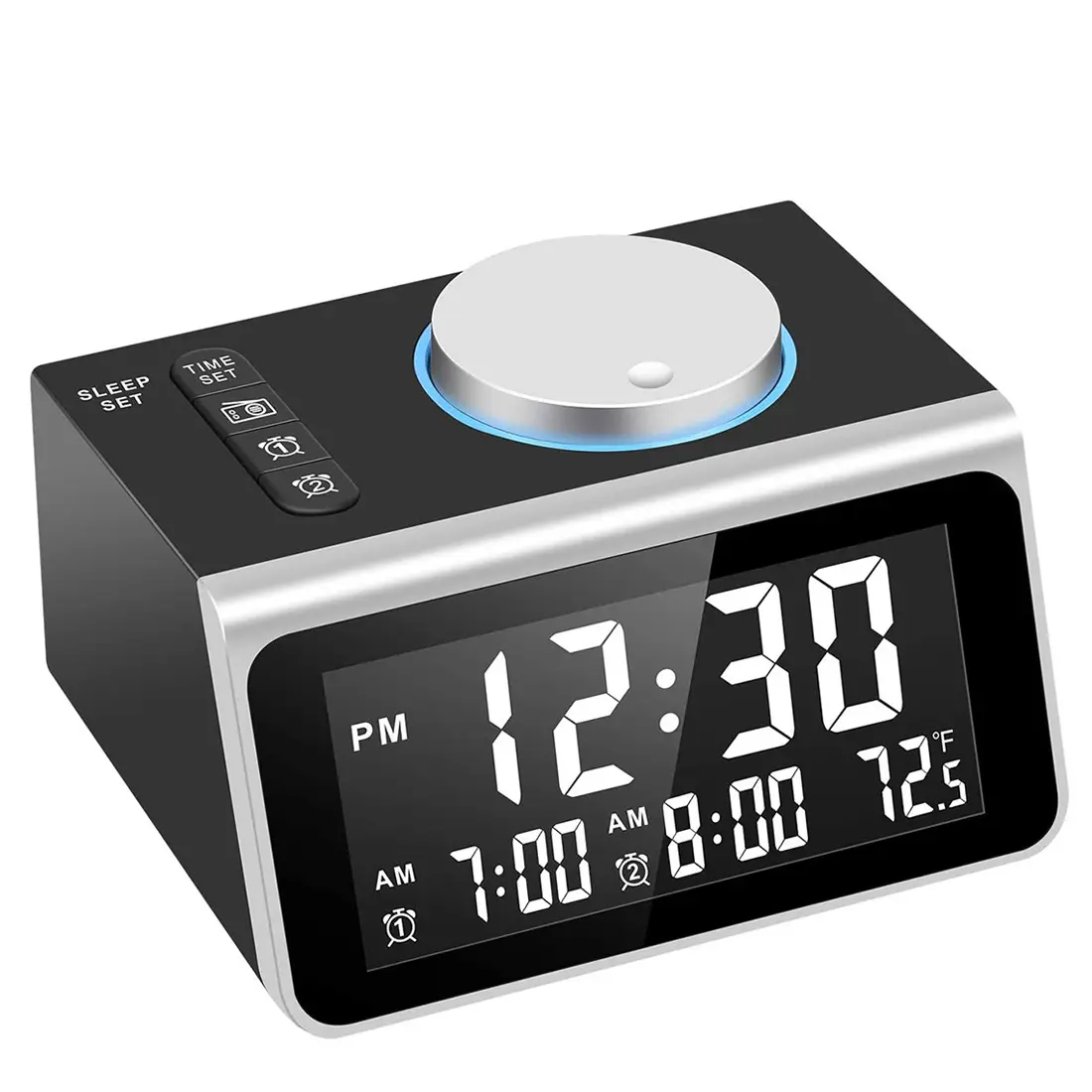 Cheap OEM FM Radio Alarm Clock Sleep Desk Clock with Dual USB Charging Adjustable Volume Brightness for,Bo l,Walmart