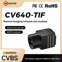Module de caméra thermique infrarouge 9 mm pour vision nocturne extérieure, résolution 640*512, imageur thermique haute définition CVBS