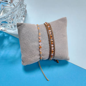 <span class=keywords><strong>Kit</strong></span> de <span class=keywords><strong>bracelet</strong></span> en <span class=keywords><strong>macramé</strong></span> avec perles de rocaille, fil de verre opale, style bohème, fournitures de bijoux faits à la main, vente en gros - Product Image 5