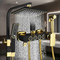 Ensemble de rideaux de douche thermostatiques numériques de luxe Wayon pour salle de bain avec pommeau de douche effet pluie