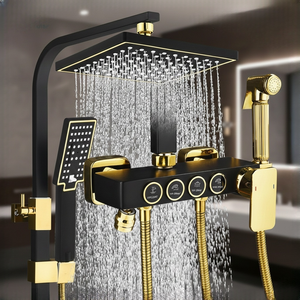 Ensemble de rideaux de douche thermostatiques numériques de luxe Wayon pour salle de bain avec pommeau de douche effet pluie - Product Image 1