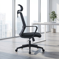 Chaise de bureau de direction à dossier haut chaise de bureau du personnel Base en plastique inclinable-verrouillage dossier haut maille ergonomique bureau de direction Chai