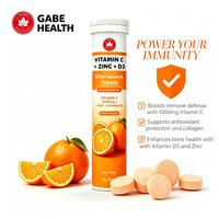 Comprimés effervescents en gros de Vitamine C, Zinc et D3 1000mg – Soutien immunitaire, Antioxydant, Collagène, Santé osseuse – Saveur Orange – ODM OEM