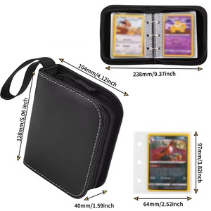 Mini classeur de cartes 1 pochette, 80 pochettes à chargement par le haut, 40 pochettes amovibles, petit album pour cartes à collectionner TCG et jeux sportifs - Product Image 4