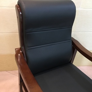 Sedie per visitatori in legno di lusso <span class=keywords><strong>sedia</strong></span> per visitatori in pelle nera <span class=keywords><strong>senza</strong></span> ruote - Product Image 3