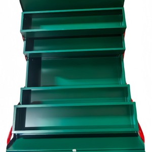 <span class=keywords><strong>Caja</strong></span> de <span class=keywords><strong>Herramientas</strong></span> Metálica para Reparaciones Automotrices con Cierre Superior Plegable para Plomeros, Electricistas y Trabajadores de Mantenimiento de Propiedades - Juego de Almacenamiento Portátil - Product Image 4