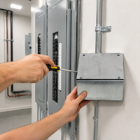 Boîtier de raccordement métallique 150x150x80mm en acier galvanisé, boîte de jonction carrée avec couvercle vierge pour conduit électrique extérieur