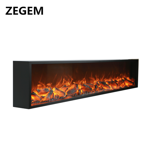 Freestanding Smart Home Insert Electric Fireplace LED Lighting Remote Control 7 Colors English Operation-Decorative Heater for