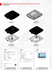 SH-NOMEN vanne aseptique à membrane manuelle SS316L EPDM + PTFE diaphragme serré de contrôle de débit à haute température pour l'eau - Product Image 2
