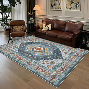 Tapis rectangulaire lavable de style persan à motifs de plantes et de fleurs pour salon et chambre à coucher 1-0048 - Product Image 5