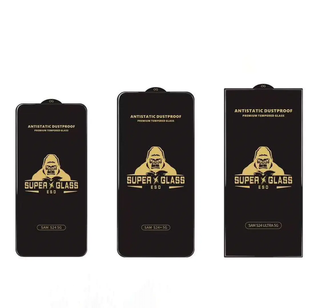 High Quality Black King Kong Anti spy Screen Protector Privacy Tempered Glass with Backsplash for samsung S24 S24 Plus S24 ultra
