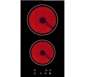 2-Flammen-Einbau-Keramikkochfeld Domino, elektrisch, für Haushalt und Hotel, Glasgehäuse - Product Image 1