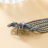 Joyería de moda 2024, nueva borla, diseño de pendiente exagerado, tela de araña, diamante, fiesta, diamantes de imitación, pendientes de Halloween, accesorios