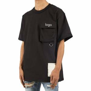 T-shirt de sport pour hommes en polyester de couleur unie avec logo personnalisé t-shirt respirant à séchage rapide pour hommes vente en gros en usine - Product Image 5